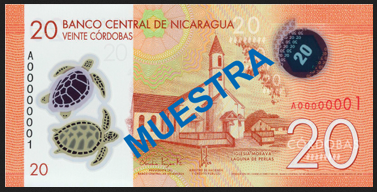 Billete de 20 Córdobas (2015)